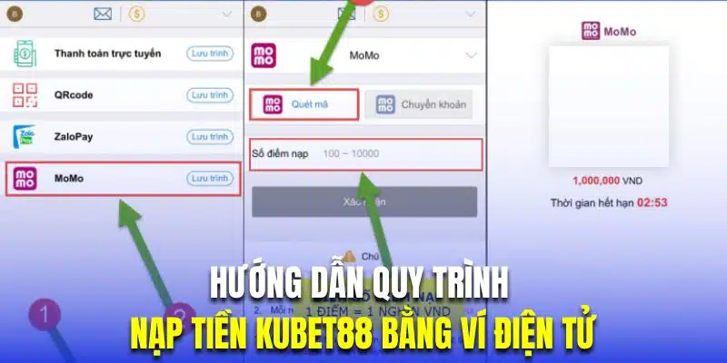 Hướng dẫn hội viên nạp tiền Kubet88 bằng ví điện tử